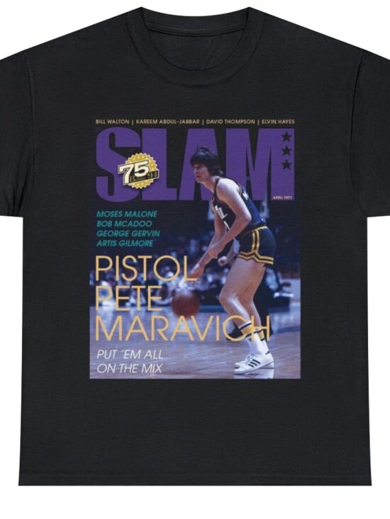 Bradley Tops - Pete Pistol Maravich Utah Jazz NBA Slam Cover T Shirt